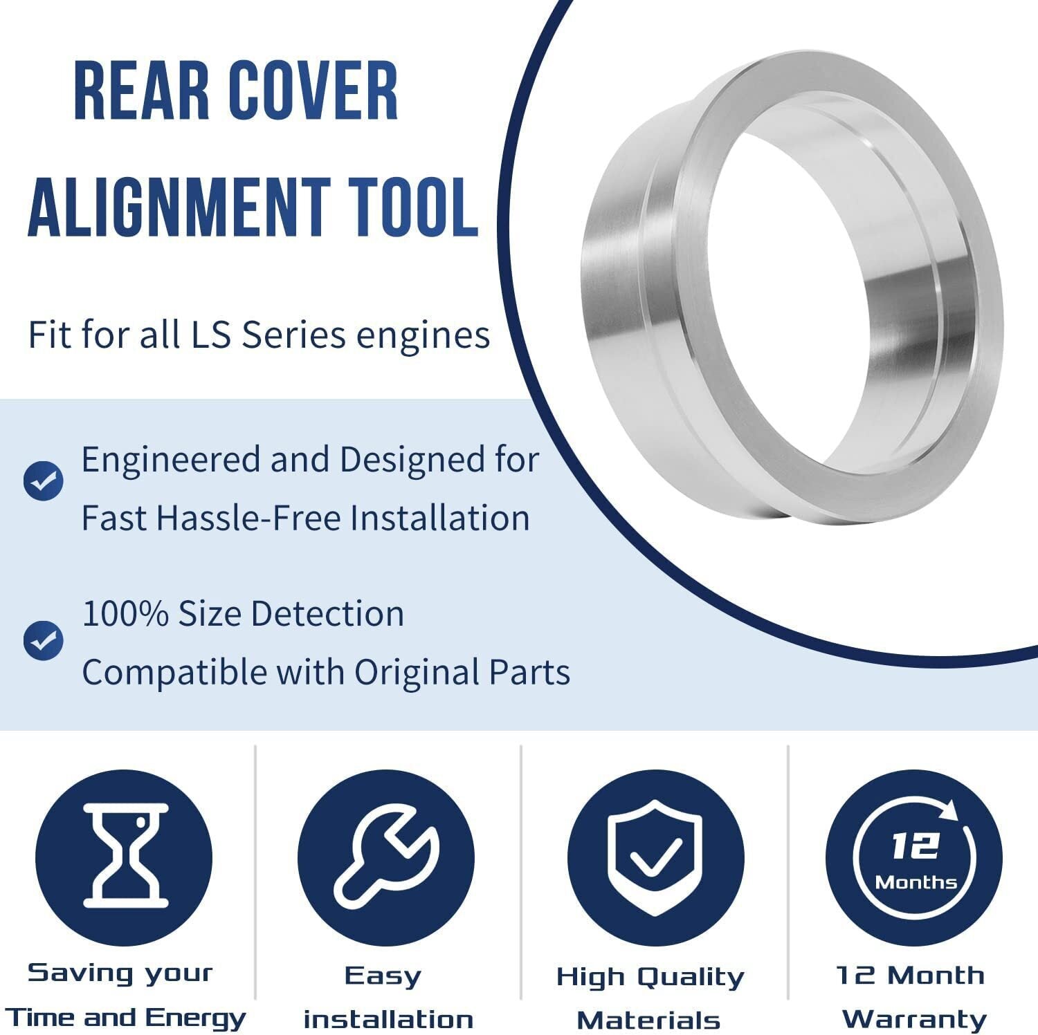 For LS 5.3 5.7 6.0 GM Gen III IV Rear Main Cover Alignment Tool Seal Installer