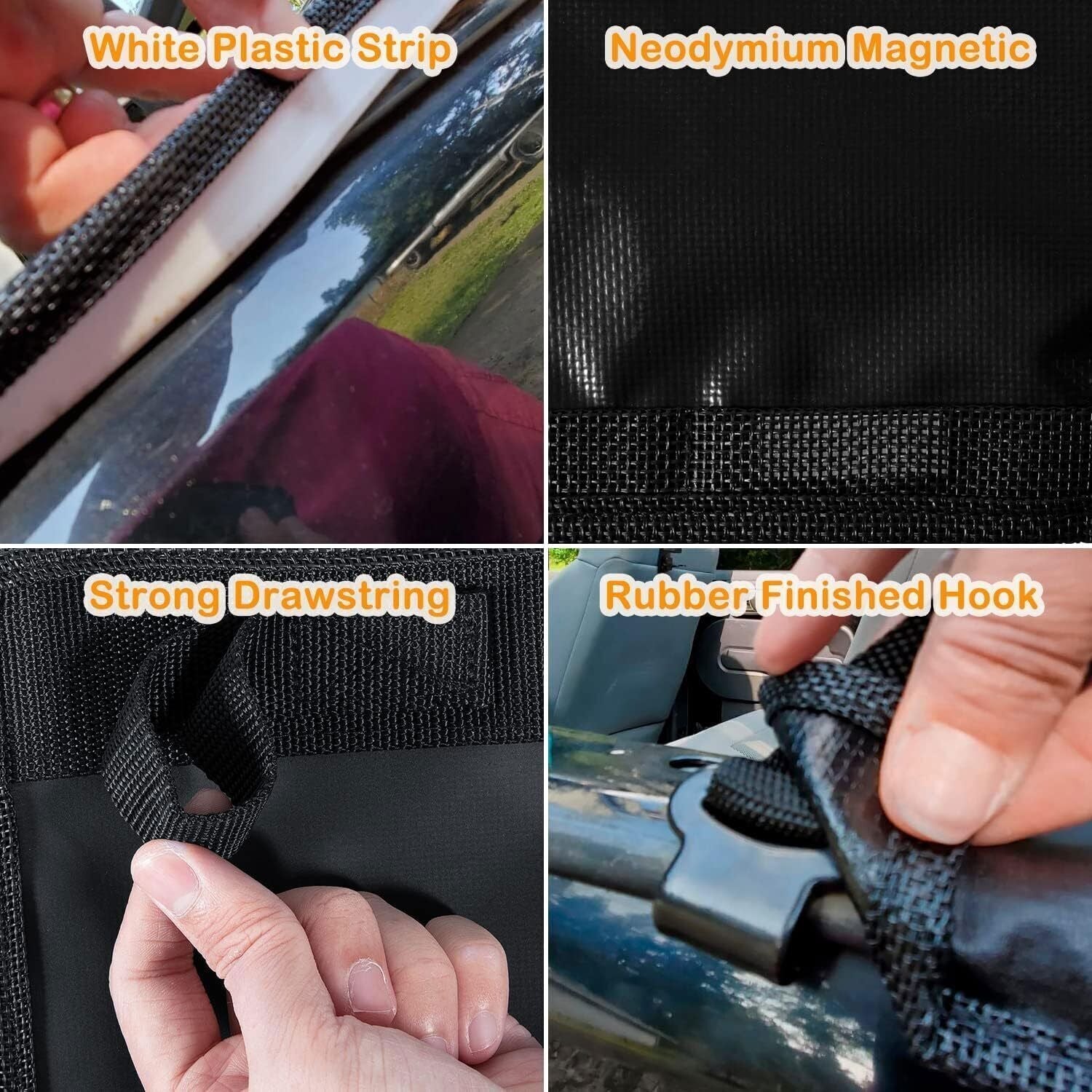 Cargo Cover Tonneau Cover Shield for 2007-2018 Jeep Wrangler JK Unlimited 4-Door