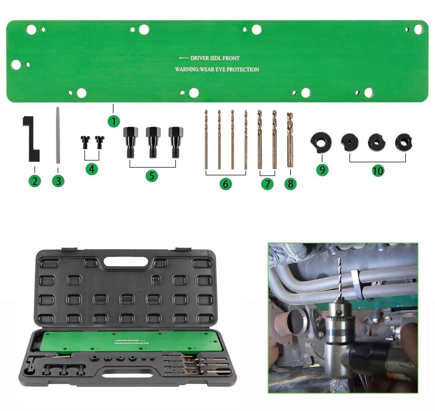 71500 Exhaust Manifold Bolt Drill Template Removal Tool Kit for Dodge 5.7L Hemi