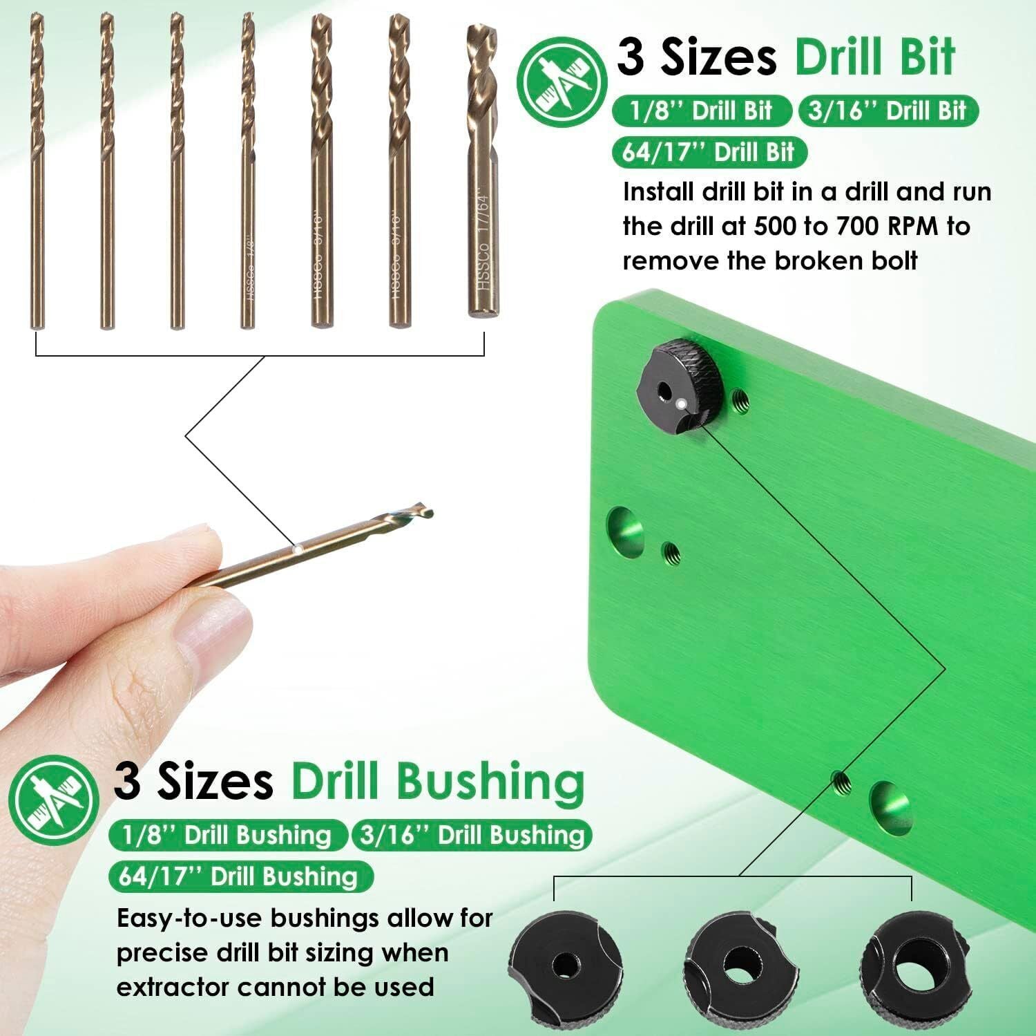 71500 Exhaust Manifold Bolt Drill Template Removal Tool Kit for Dodge 5.7L Hemi