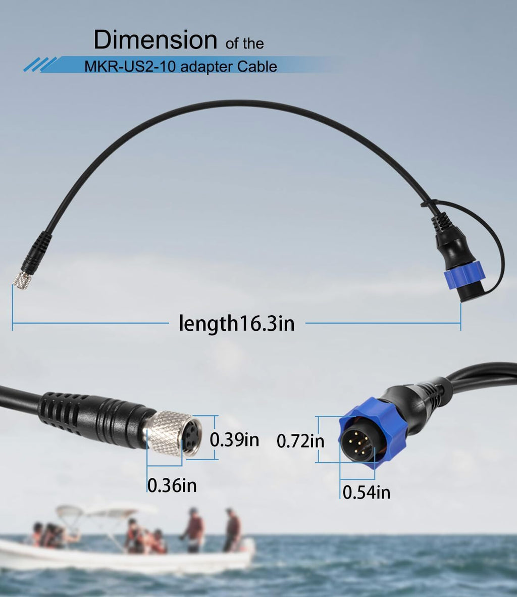Replaces MKR-US2-10 Sonar 2 Adaptor Cable Fit for Minn Kota Lowrance Fish Finder