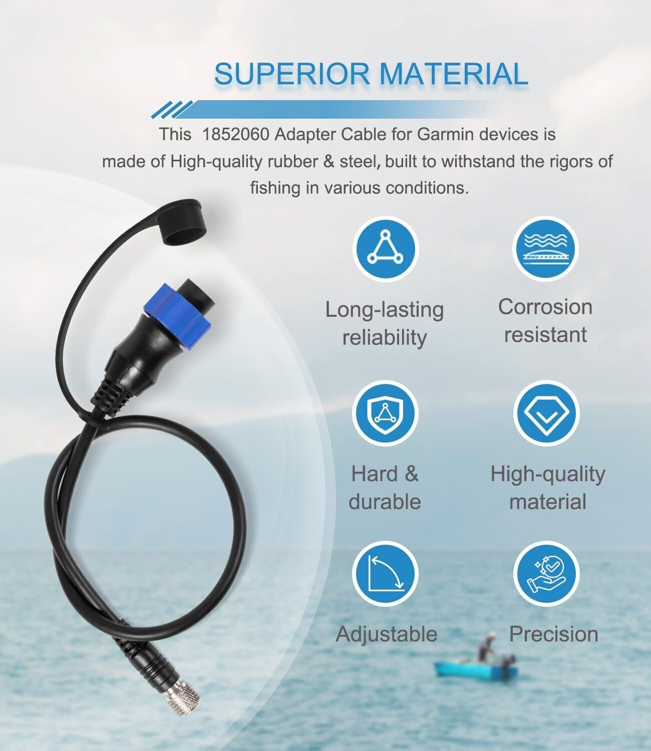 Replaces MKR-US2-10 Sonar 2 Adaptor Cable Fit for Minn Kota Lowrance Fish Finder