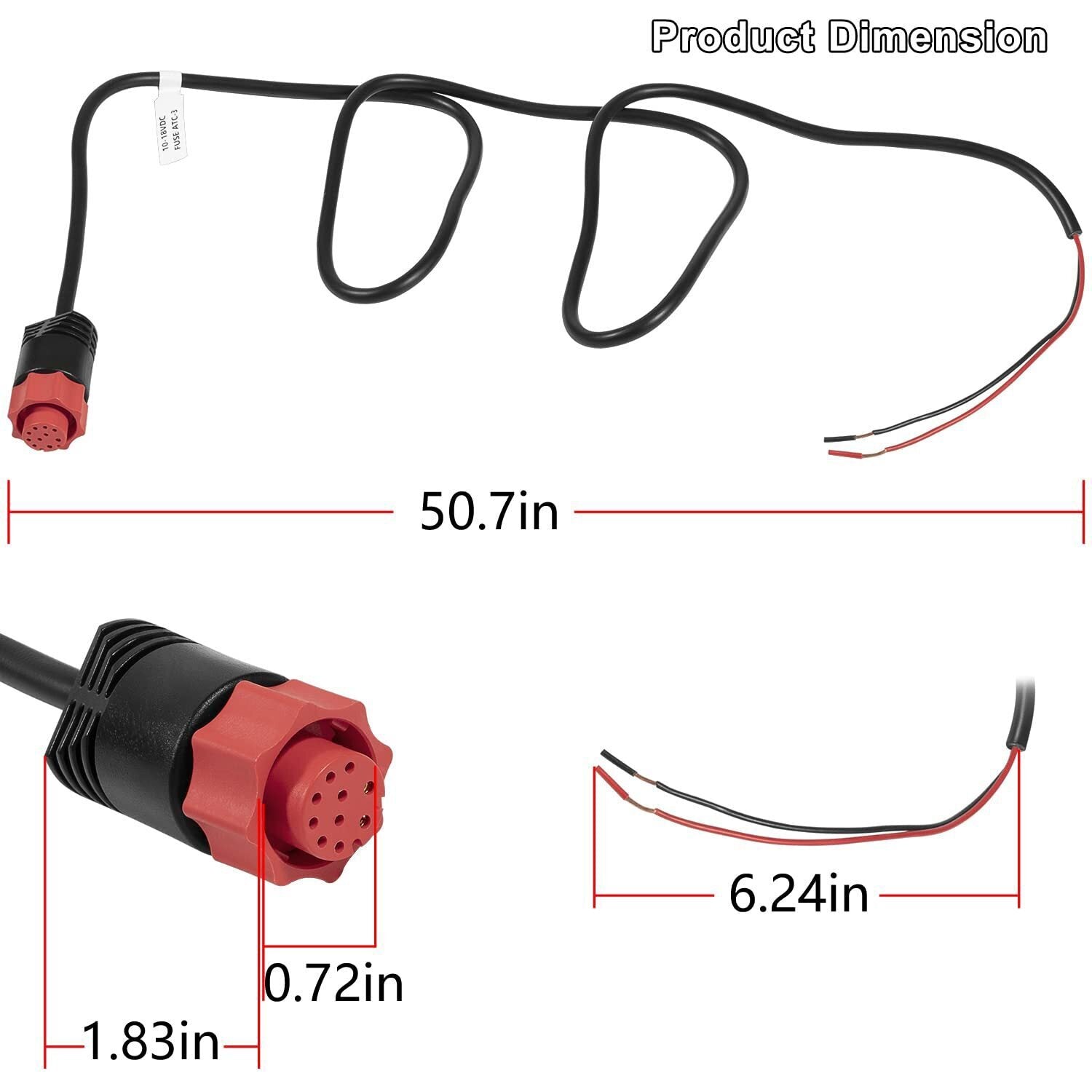 2-Wire Power Only Cable for Lowrance HDS/Elite/Elite Ti/Hook/Mark -000-14041-001