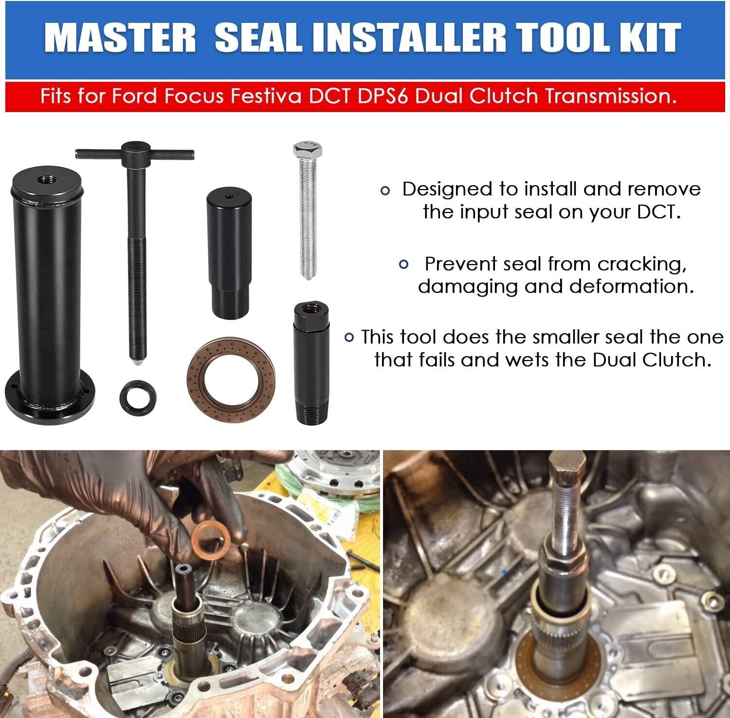 For Ford Focus Festiva DCT DPS6 Dual Clutch Transmission Seal Installer Tool Kit