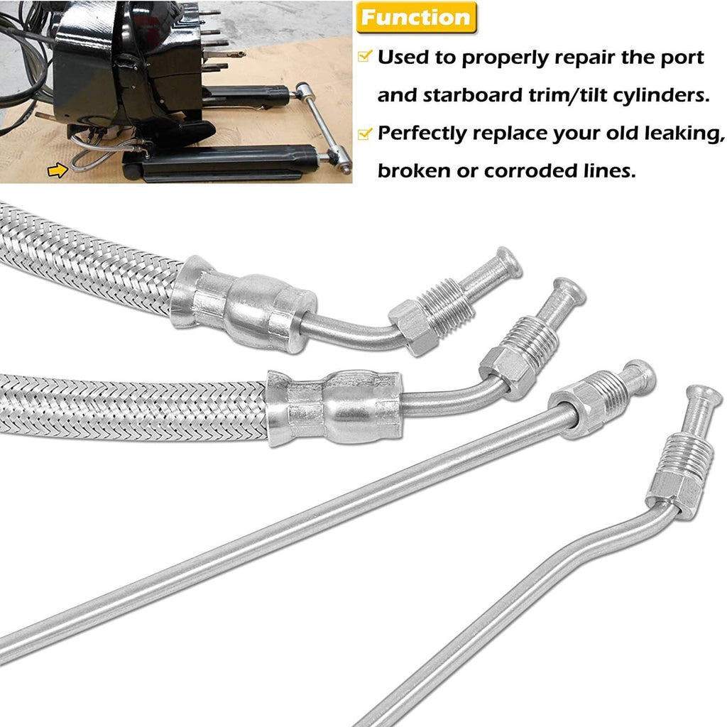 Trim Tilt Hydraulic Ram Cylinder Hose Kit Fits Mercruiser Alpha One I Gen I & II