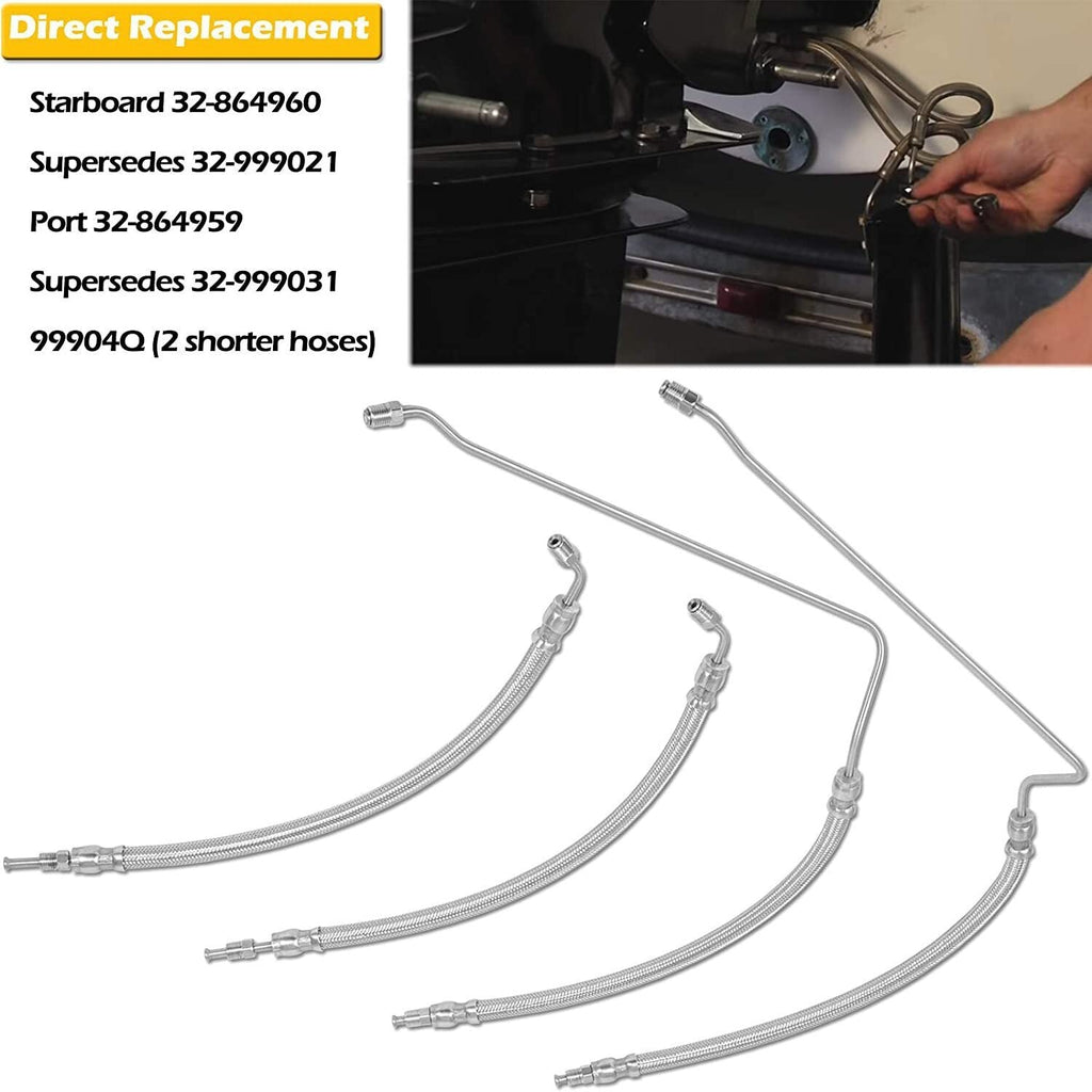 Trim Tilt Hydraulic Ram Cylinder Hose Kit Fits Mercruiser Alpha One I Gen I & II