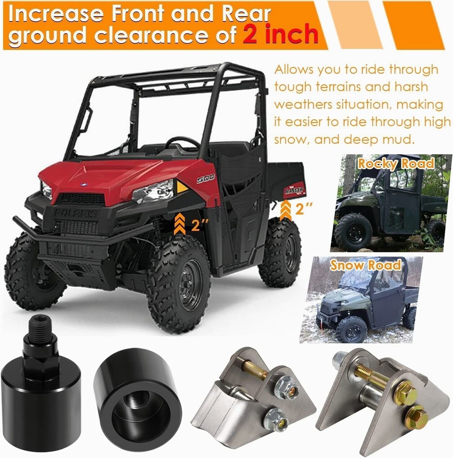 2" Front Rear Full Lift Kit for Polaris Ranger 400/500/800 2010-2014 Crew UTV