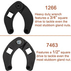 1266 & 7463 Gland Nut Wrench for Hydraulic Cylinder Nuts 2" to 6", 1" to 3-3/4"
