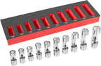 12030 Flare Nut Socket Set 3/8" Drive Fuel Line Socket Wrench 10mm-19mm 10PCS