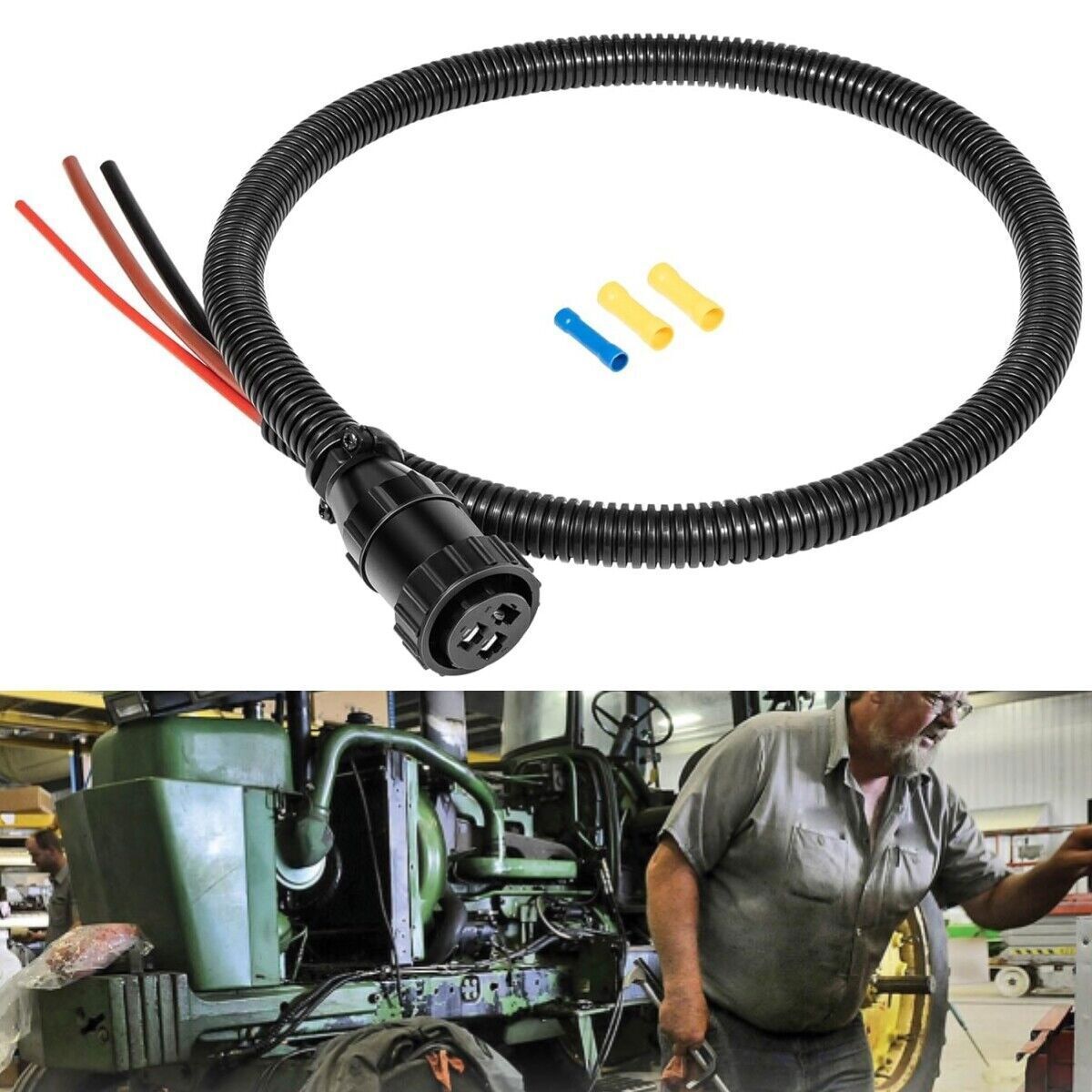 187103A1 RE37651 86511459 Aux Power Cord For John Deere Case-IH Ford/New Holland