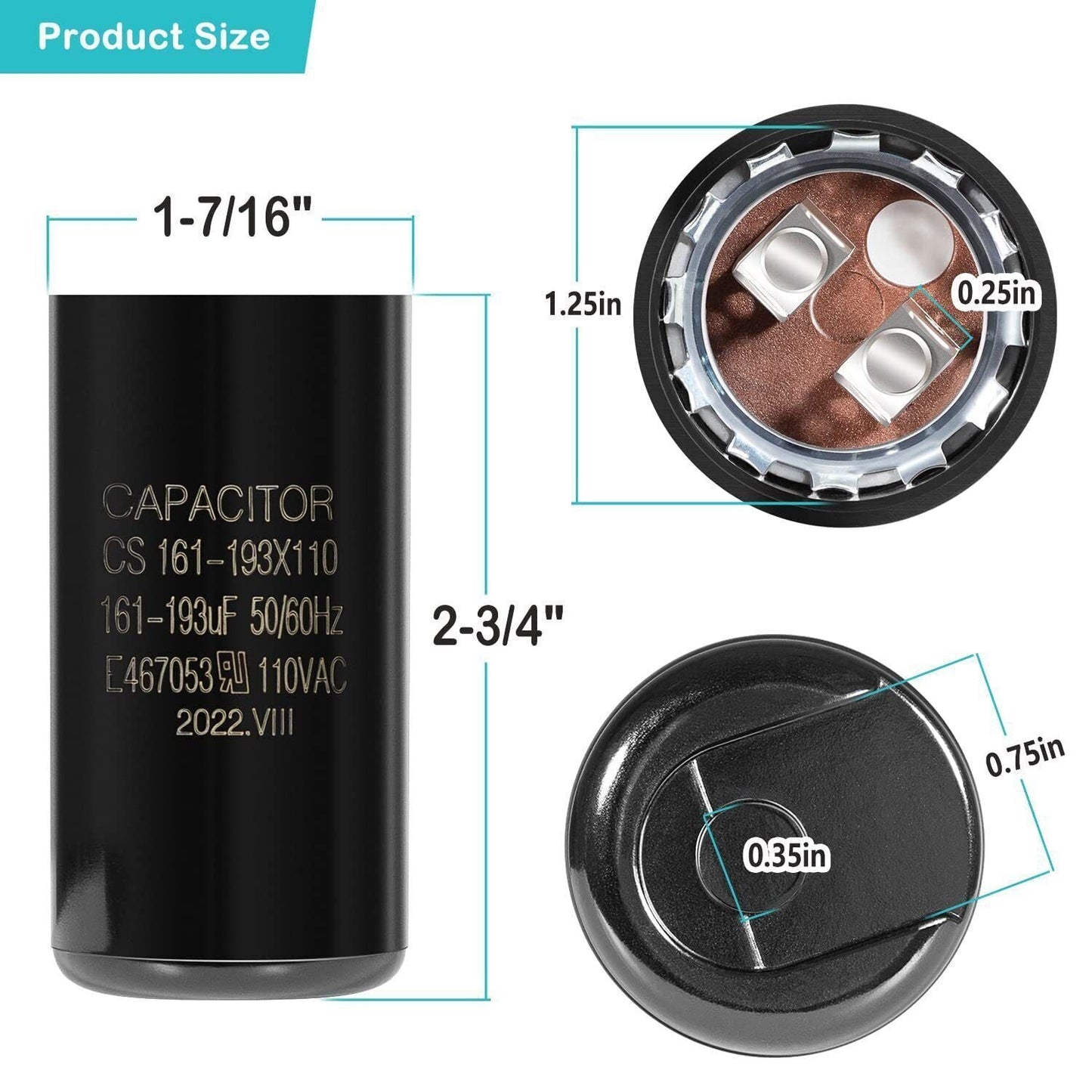 Pool Pump Motor Start Capacitor For Hayward Super Pump & Max Flo Pump 0.75-1.5HP