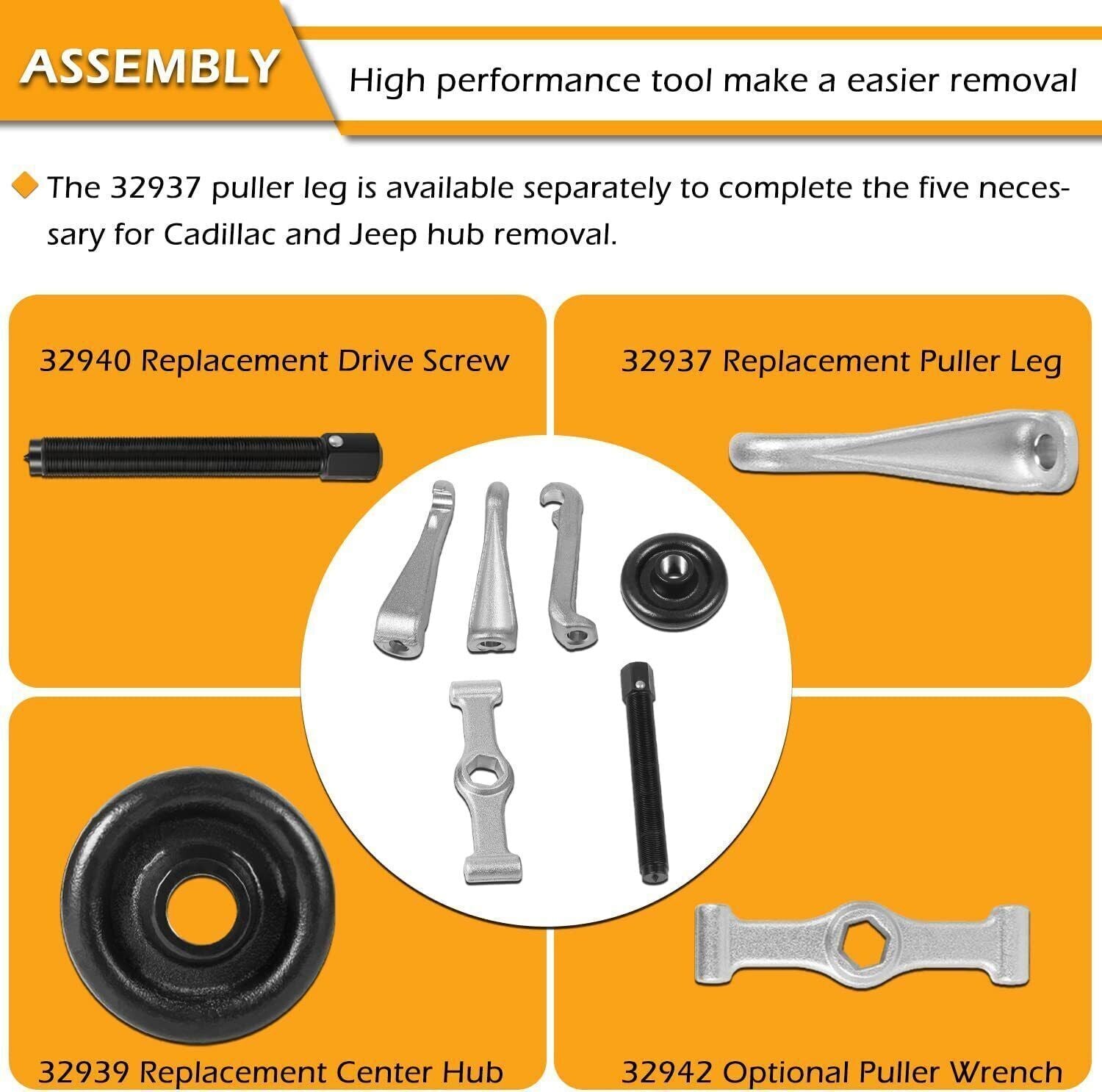 7394 Universal Hub Puller Wheel Hub Removal Tool Replace For OTC 7394 Large Size