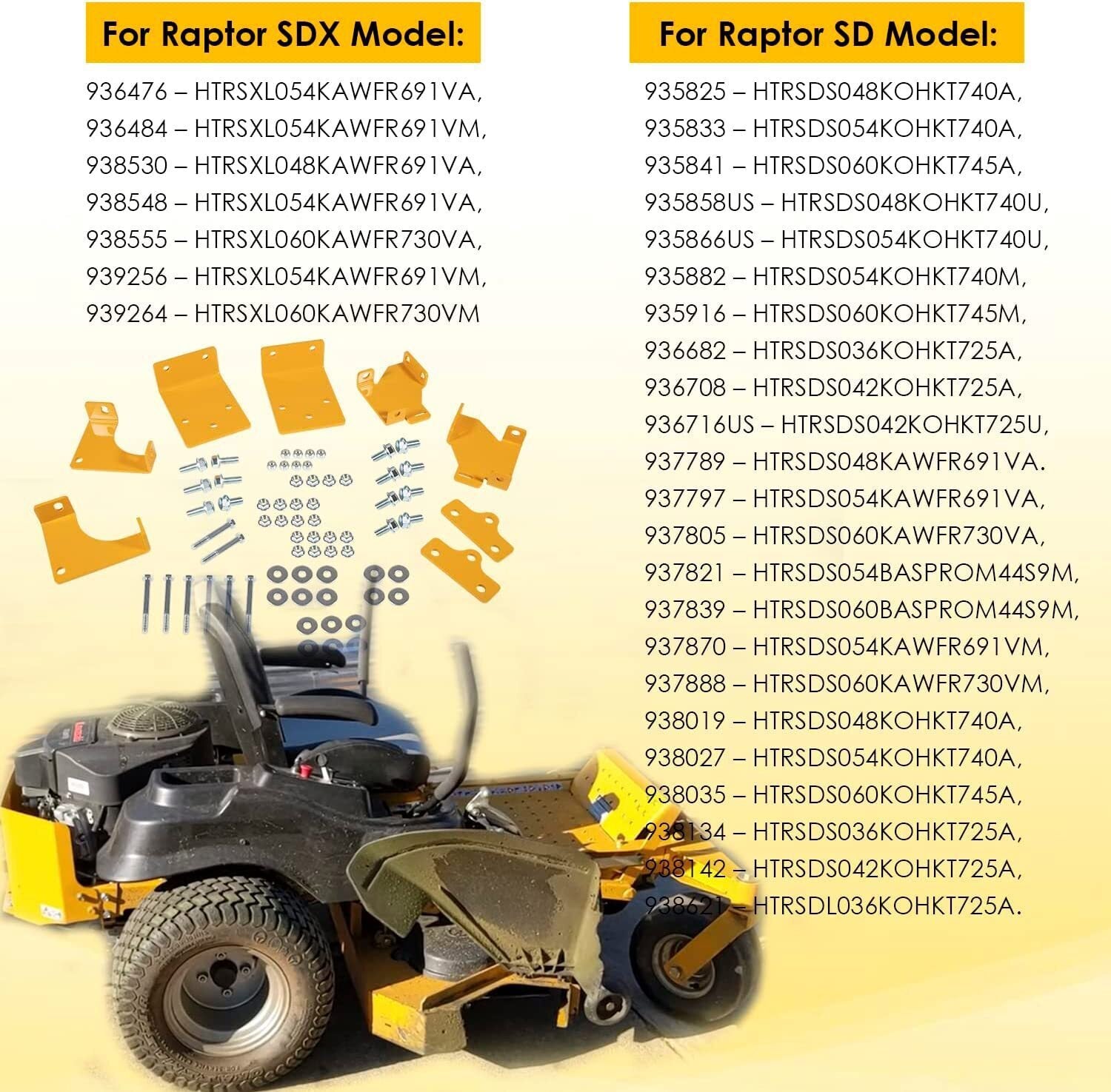 for Hustler Transmission Hydro Brackets Kit Raptor SD SDX Zero Turn Mower 125255
