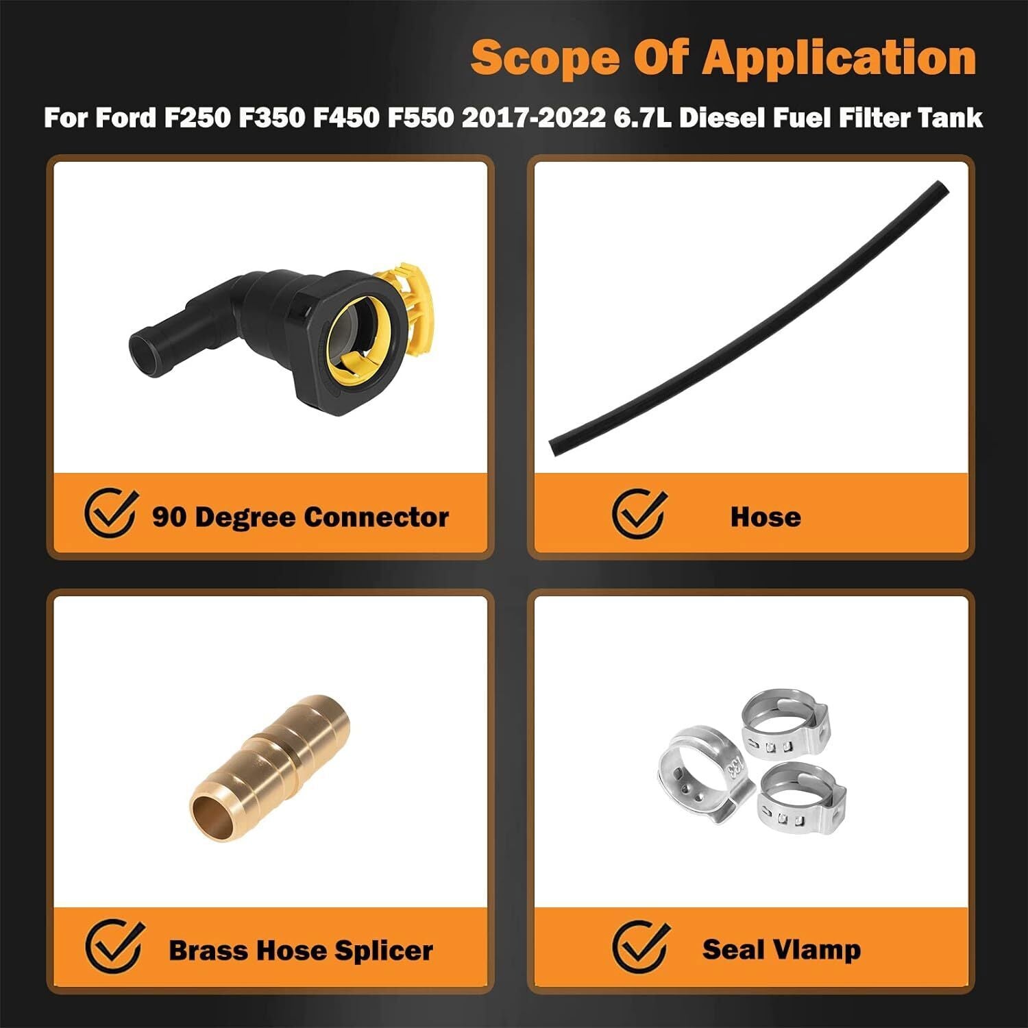 For Ford 6.7L Powerstroke Fuel Filter Tank Supply Line Connector Repair Kit