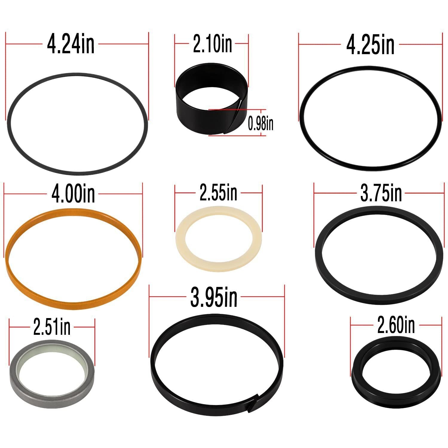 1543273C1 G109423 G105545 Hydraulic Cylinder Seal Kit for Case 450 455 550 580