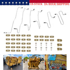 6 Pcs Fuel Injection Line Kit w/ Clamps for CAT Caterpillar 3406B 3406C 1917942
