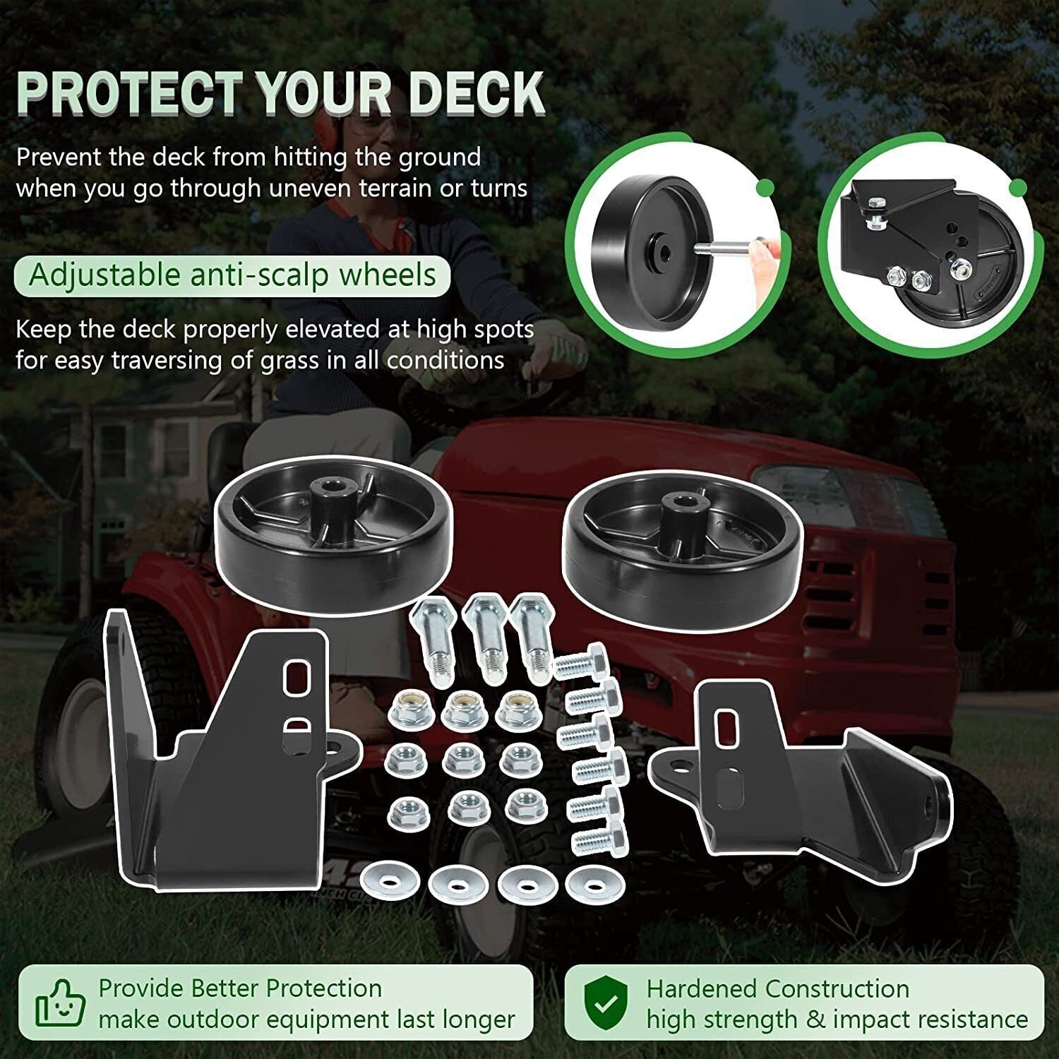 for MTD Troy-Bilt Lawn Mower 38" 42" Deck Replace Tractor Deck Wheel OEM-190-183