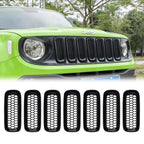 7X Front Grill Mesh Black Grille Insert Cover Guard for Jeep Renegade 2015-2018