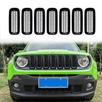 7X Front Grill Mesh Black Grille Insert Cover Guard for Jeep Renegade 2015-2018