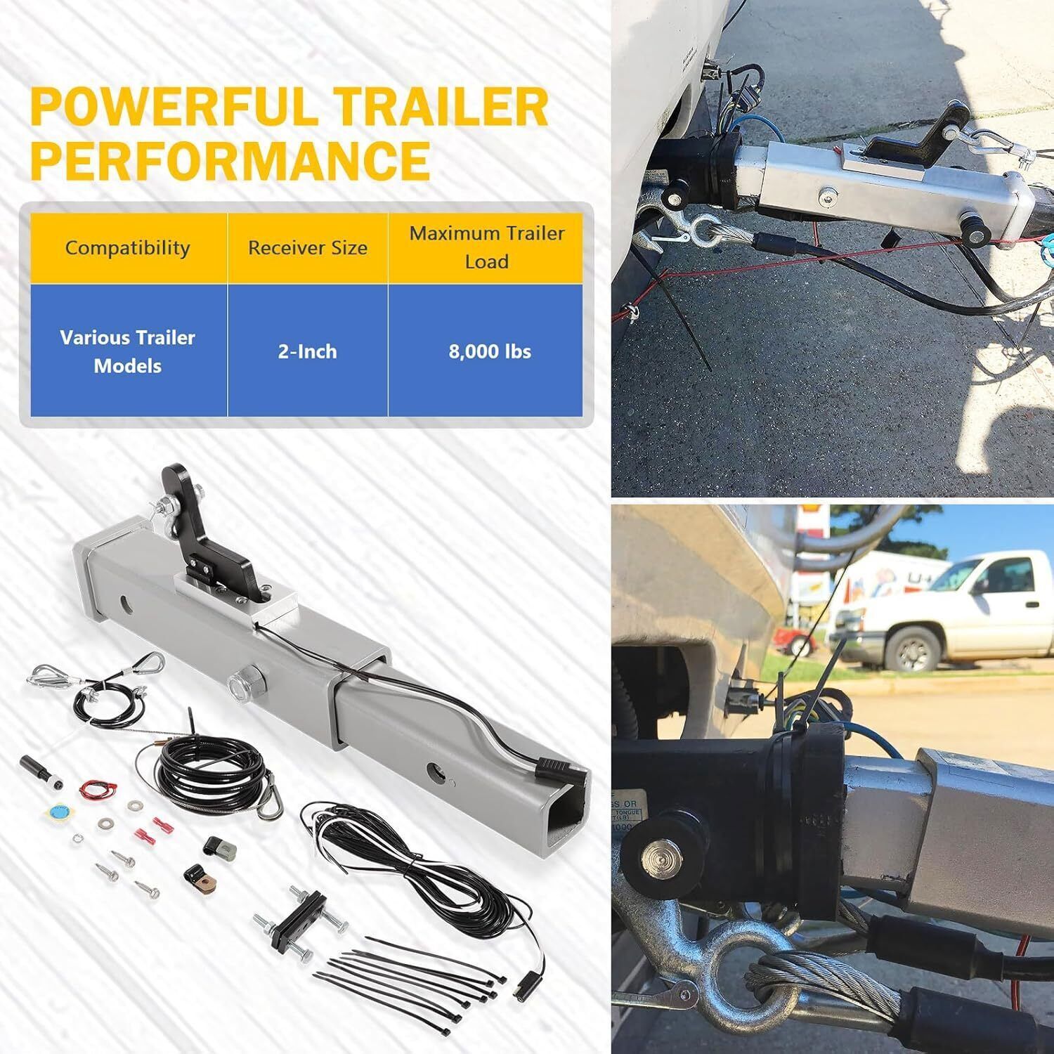 Replace For RBS-4000 Receiver Style Brake System For 2” Hitch Receiver