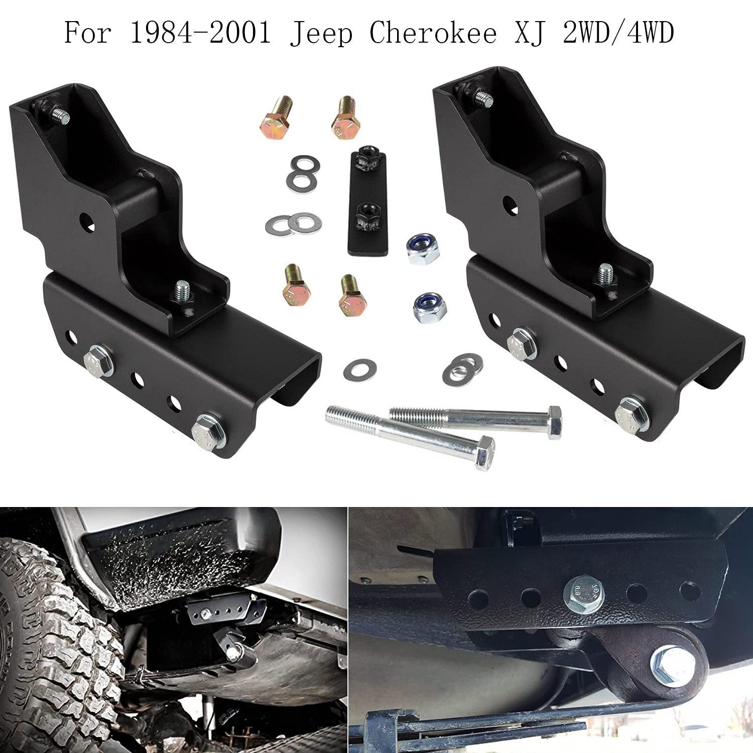 1.5" Rear Shackle Relocation Kit For 1984-2001 Jeep Cherokee XJ 2WD/4WD
