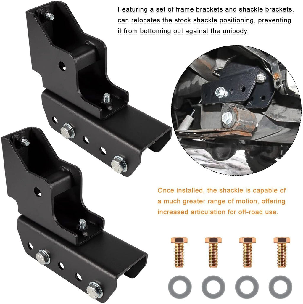 1.5" Rear Shackle Relocation Kit For 1984-2001 Jeep Cherokee XJ 2WD/4WD