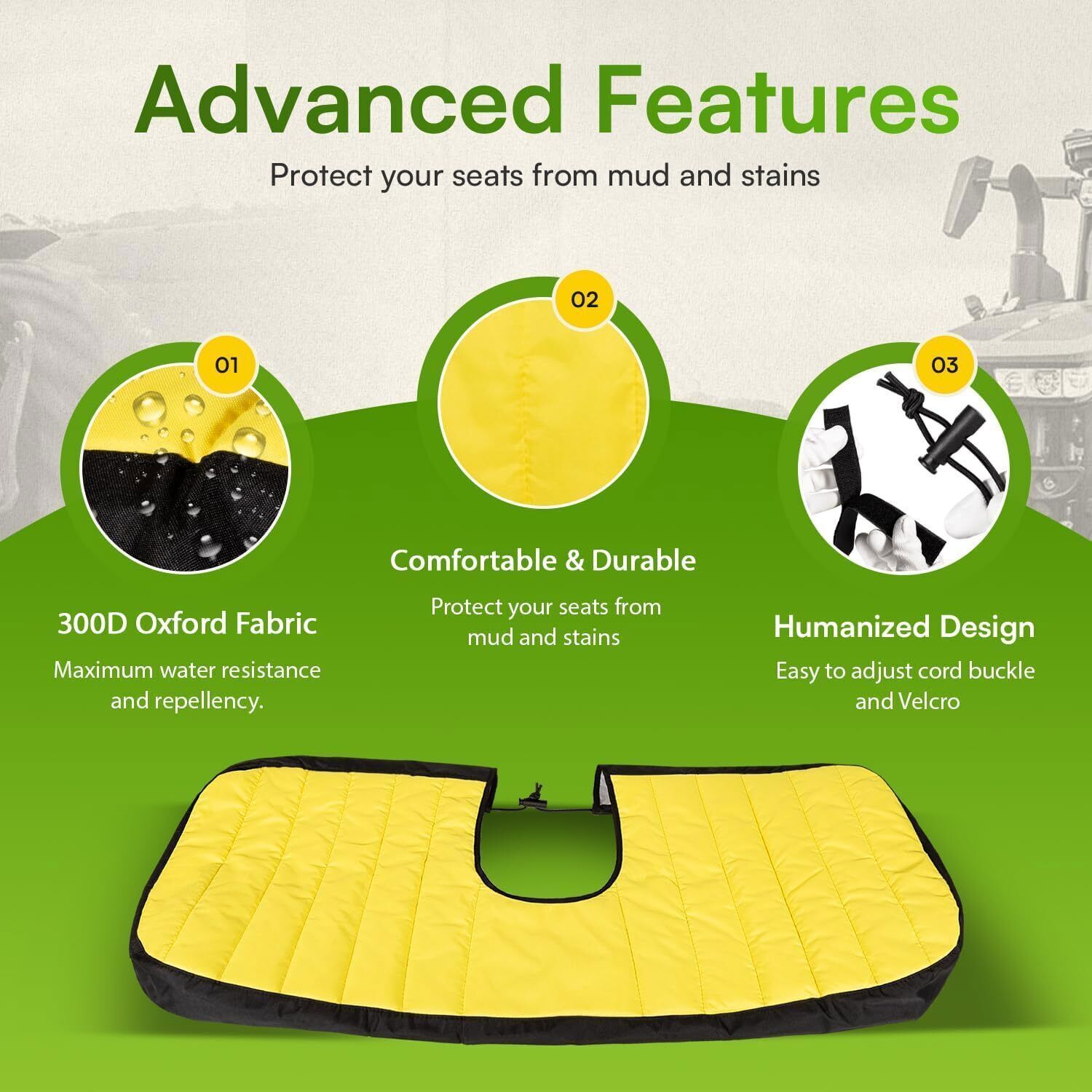Bench Seat Protect Cover for John Deere Gator XUV560 560E 590i Mid-Size LP66449