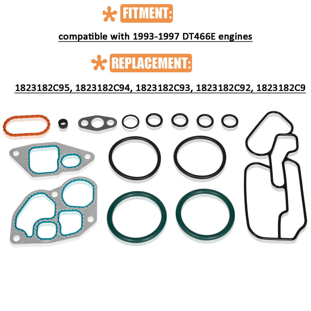 Engine Oil Cooler Gasket Kit for Navistar International DT466E 431270 1823182C95