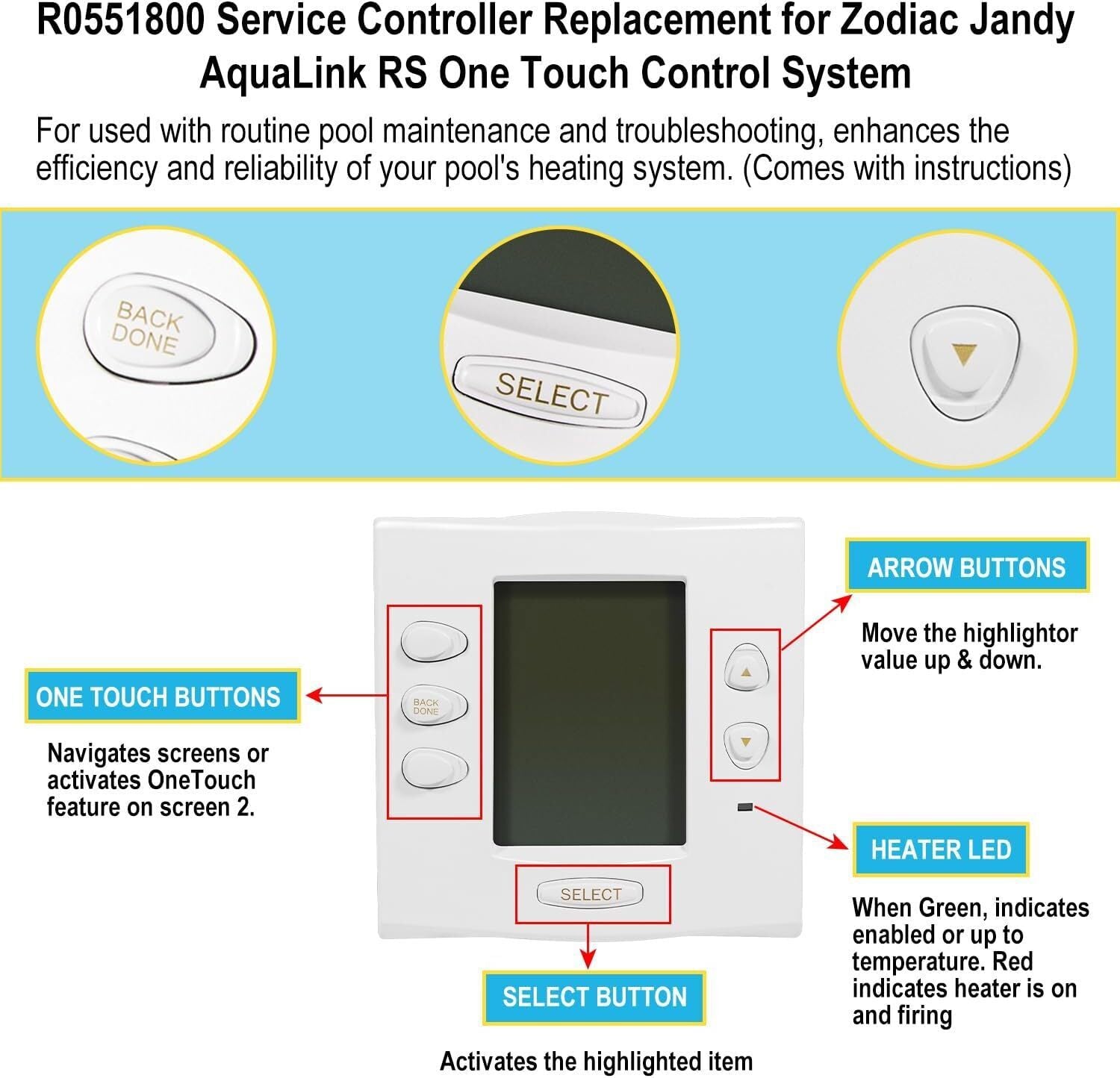 R0551800 Service Controller for Zodiac Jandy AquaLink RS One Touch Control Syste