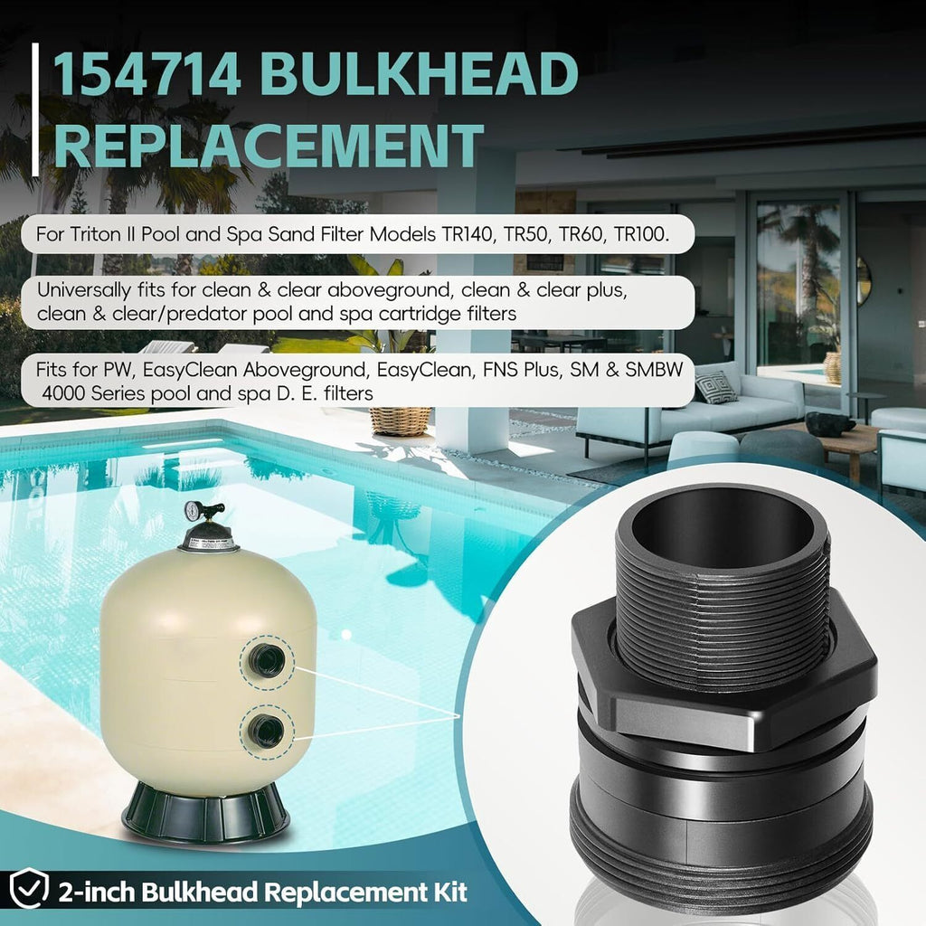 154714 Bulkhead Replacement 2-Inch For Triton II Filter TR50 TR60 TR100 TR140