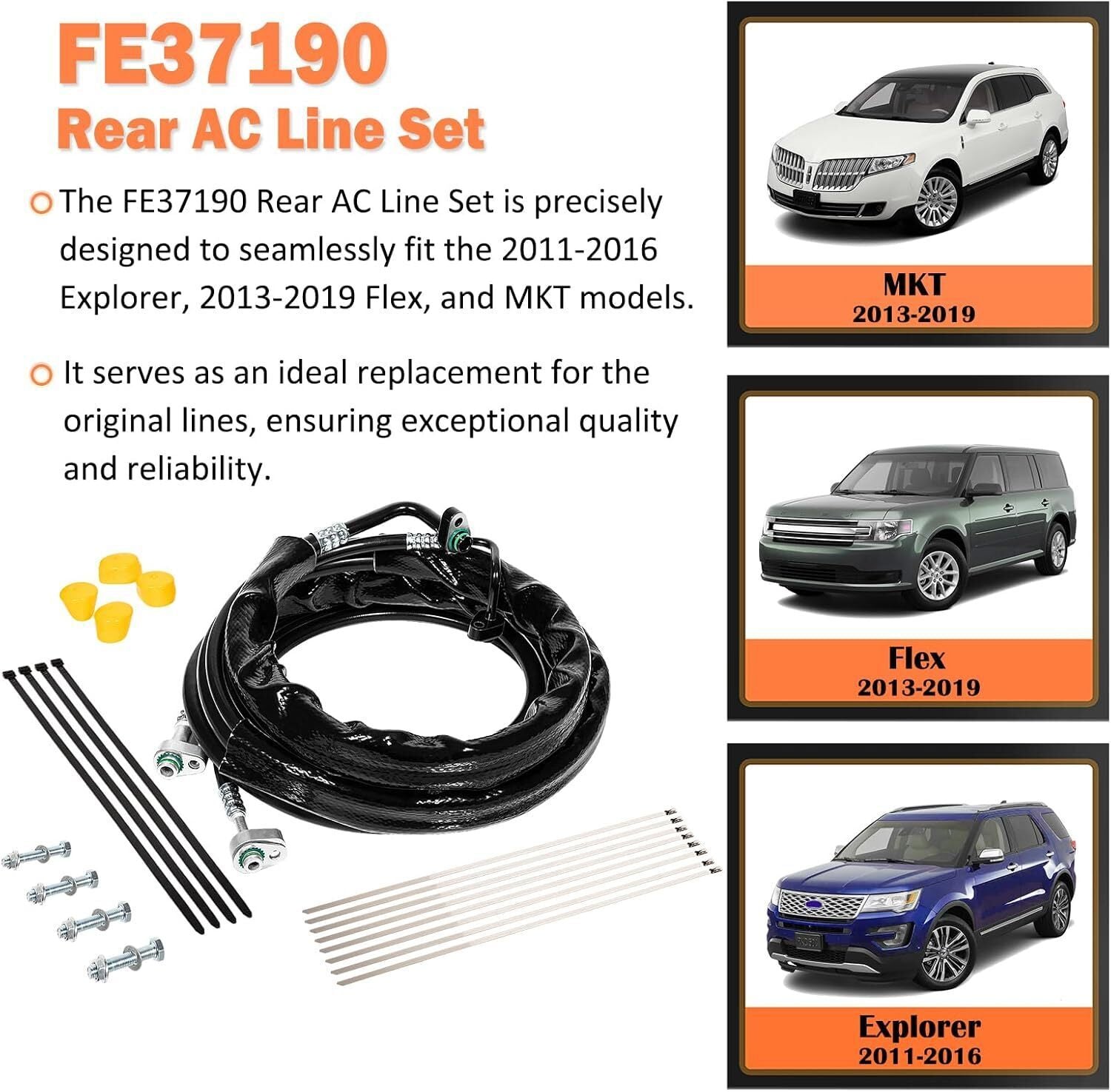 Rear AC Line Set FE37190 for 2011-2016 Ford Explorer ,2013-2019 Flex and MKT