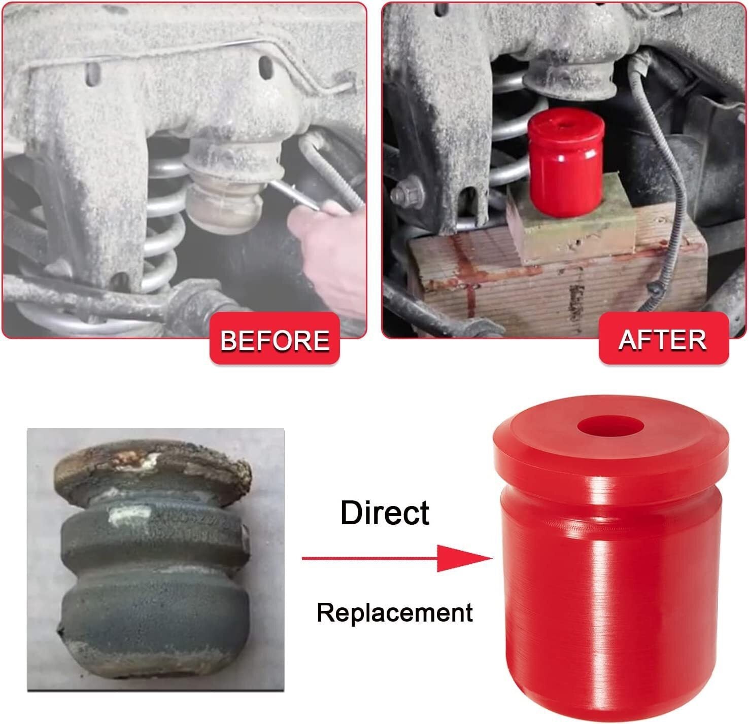 1-1304 Rear Polyurethane Bump Stop Fits for 2007-2018 Jeep Wrangler JK / JKU