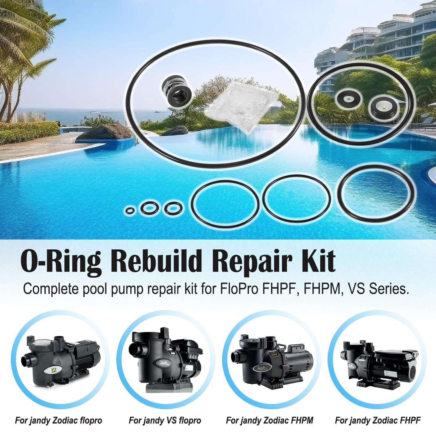 O-Ring Repair Kit for Jandy Zodiac VS FloPro, FHPF, FHPM Series Pool Pumps