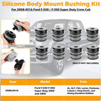 Silicone Body Mount Bushing Kit for Ford F250 F350 2008-2016 Super Duty Crew Cab