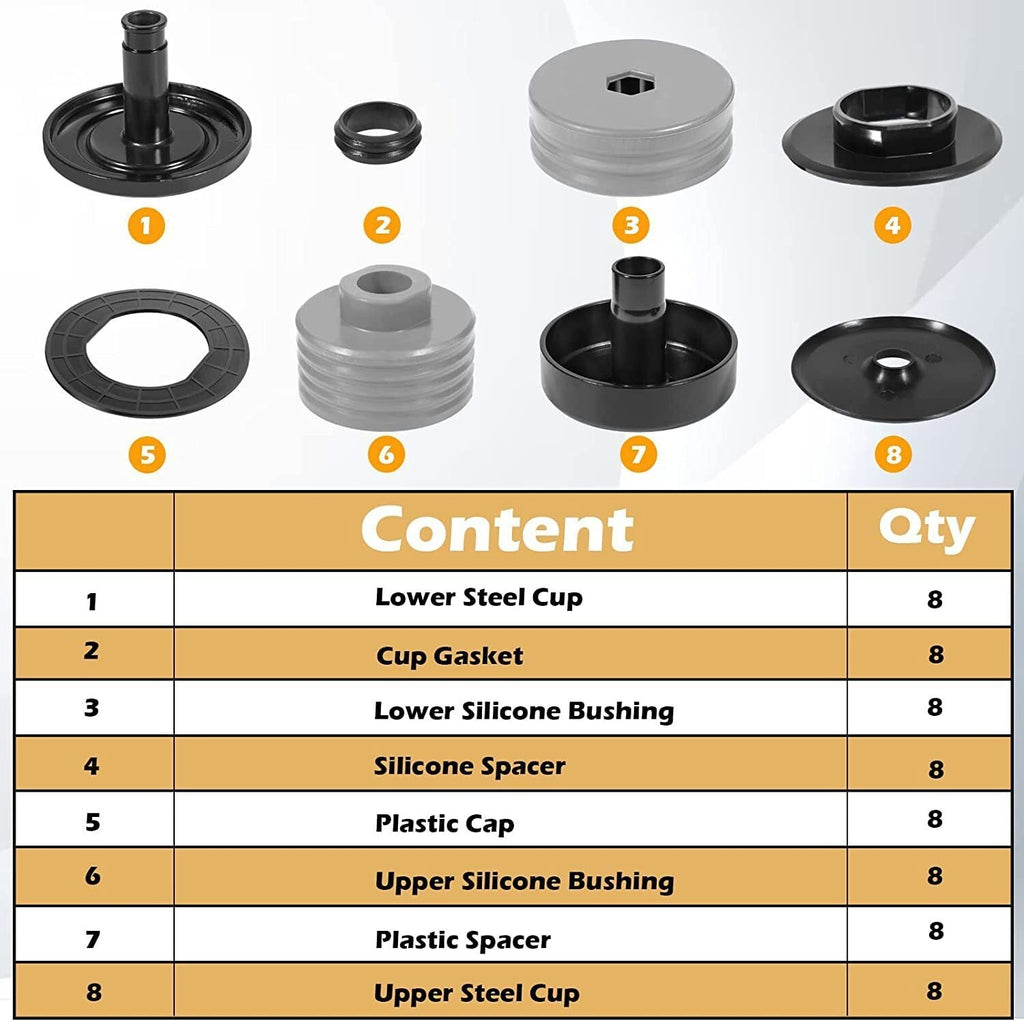 Silicone Body Mount Bushing Kit for Ford F250 F350 2008-2016 Super Duty Crew Cab