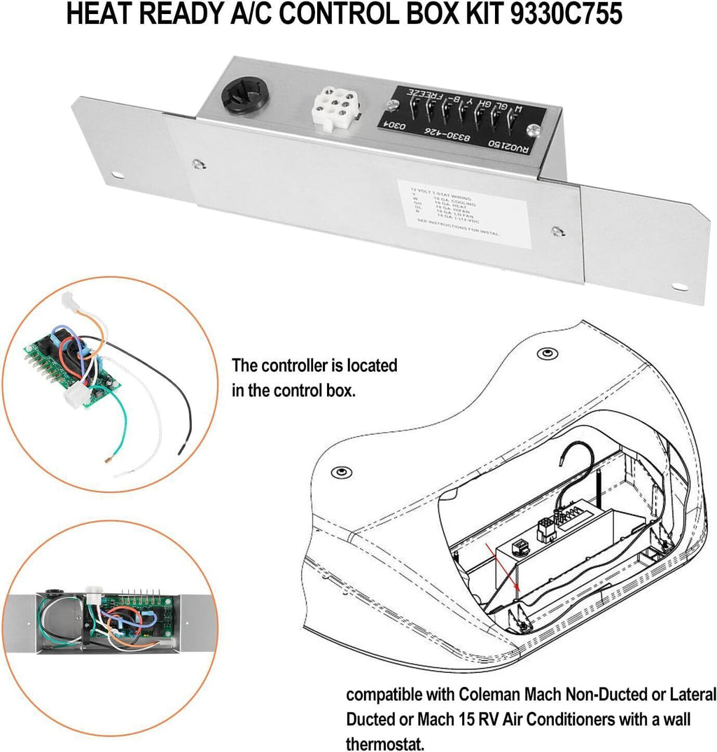 for Coleman Mach 15 RV Air Conditioner Heat Ready AC Control Box Kit 9330C755