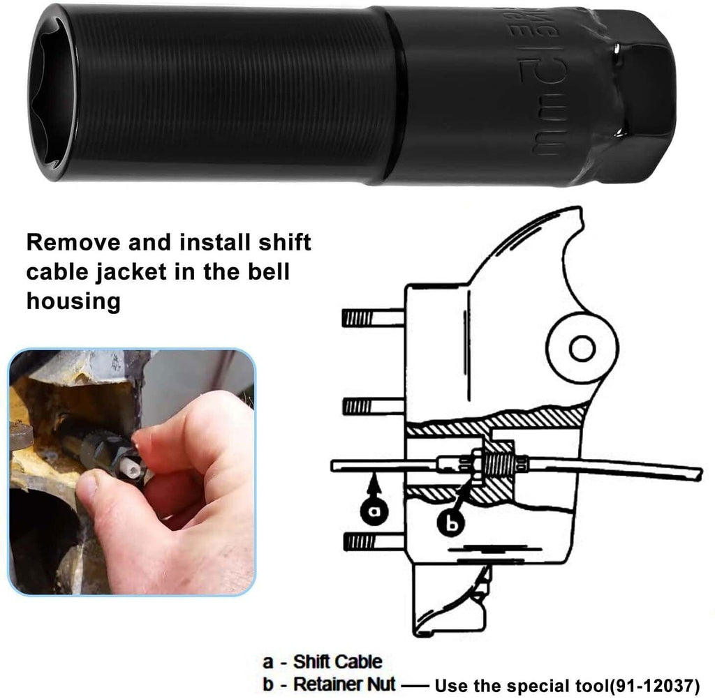 Shift Cable Tool Socket 91-12037 For Mercruiser Alpha One Gen I Gen II,MC-1,R,MR