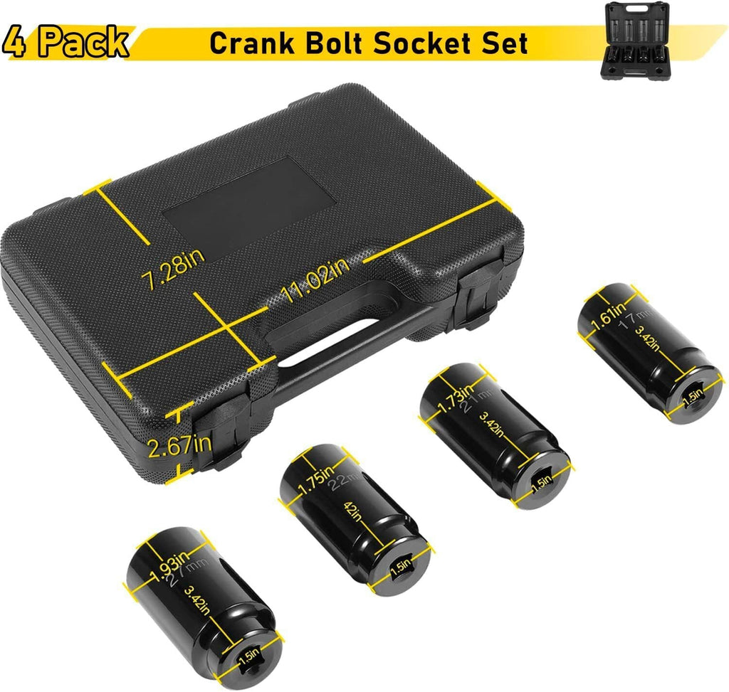 17MM 21MM 22M 27MM Harmonic Balancer Socket Set, Crank Bolt Socket Removal Tool