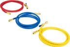29986 Plus II 1/4" Red Blue Yellow Charging Hose Compact Ball Valve 72" 3 Pack