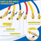 29986 Plus II 1/4" Red Blue Yellow Charging Hose Compact Ball Valve 72" 3 Pack