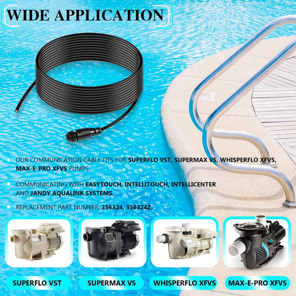 For Pentair SuperFlo VS/VST, WhisperFlo VS/VST Communication Cable 25', 356324 Z