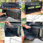 Drop Down Tailgate Table with Wood Tray for Jeep Wrangler JK JL & JT 2007-2024