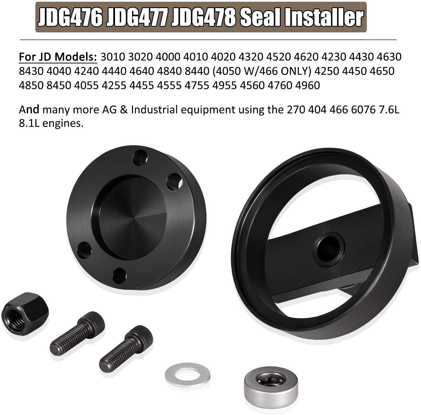 JDG476 Crankshaft Rear Main Seal Installer for John Deere Servicegard 6076