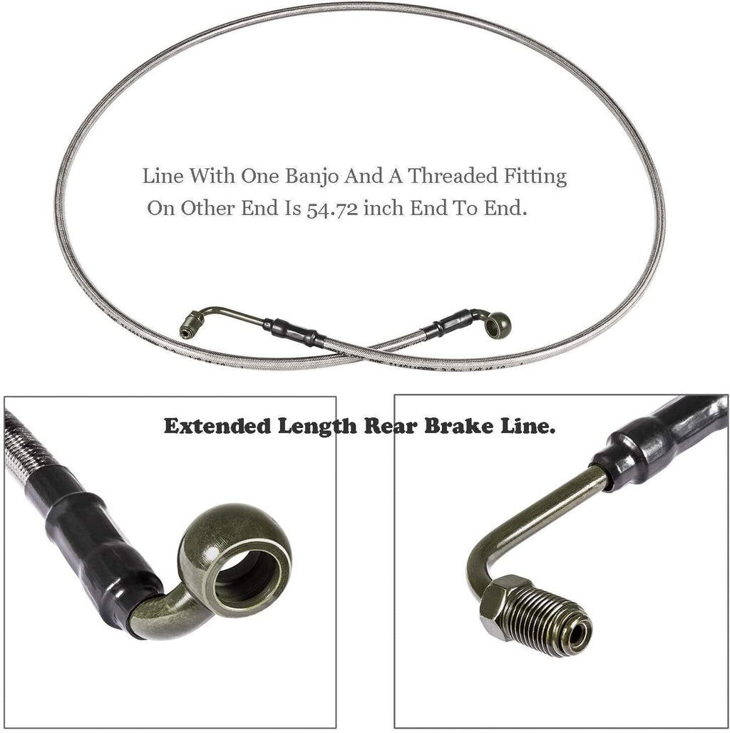 1068 Extended Front/Rear Brake Lines for Polaris RZR 800/S 800/4 800/XP 900/570