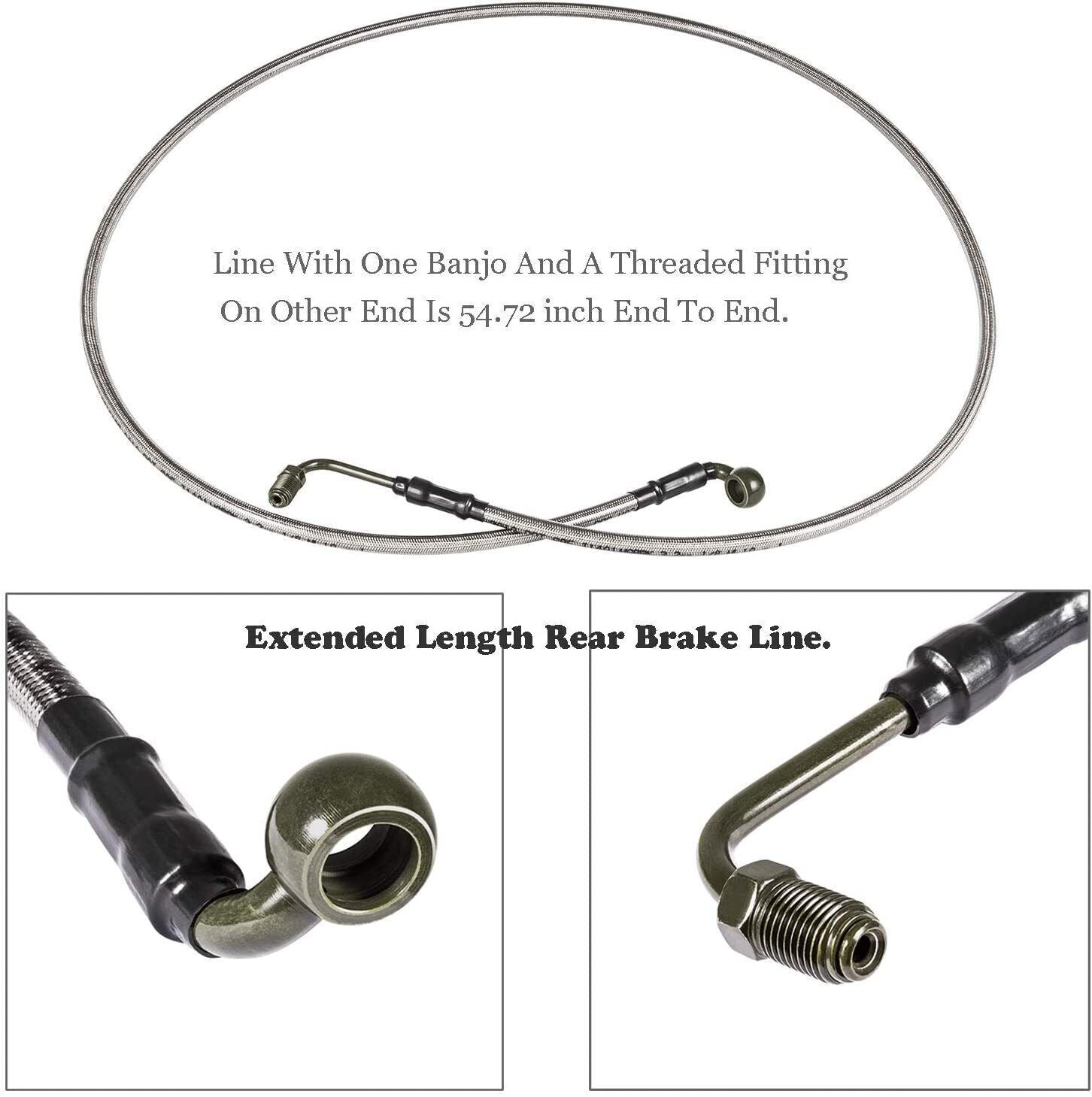 1068 Extended Front/Rear Brake Lines for Polaris RZR 800/S 800/4 800/XP 900/570