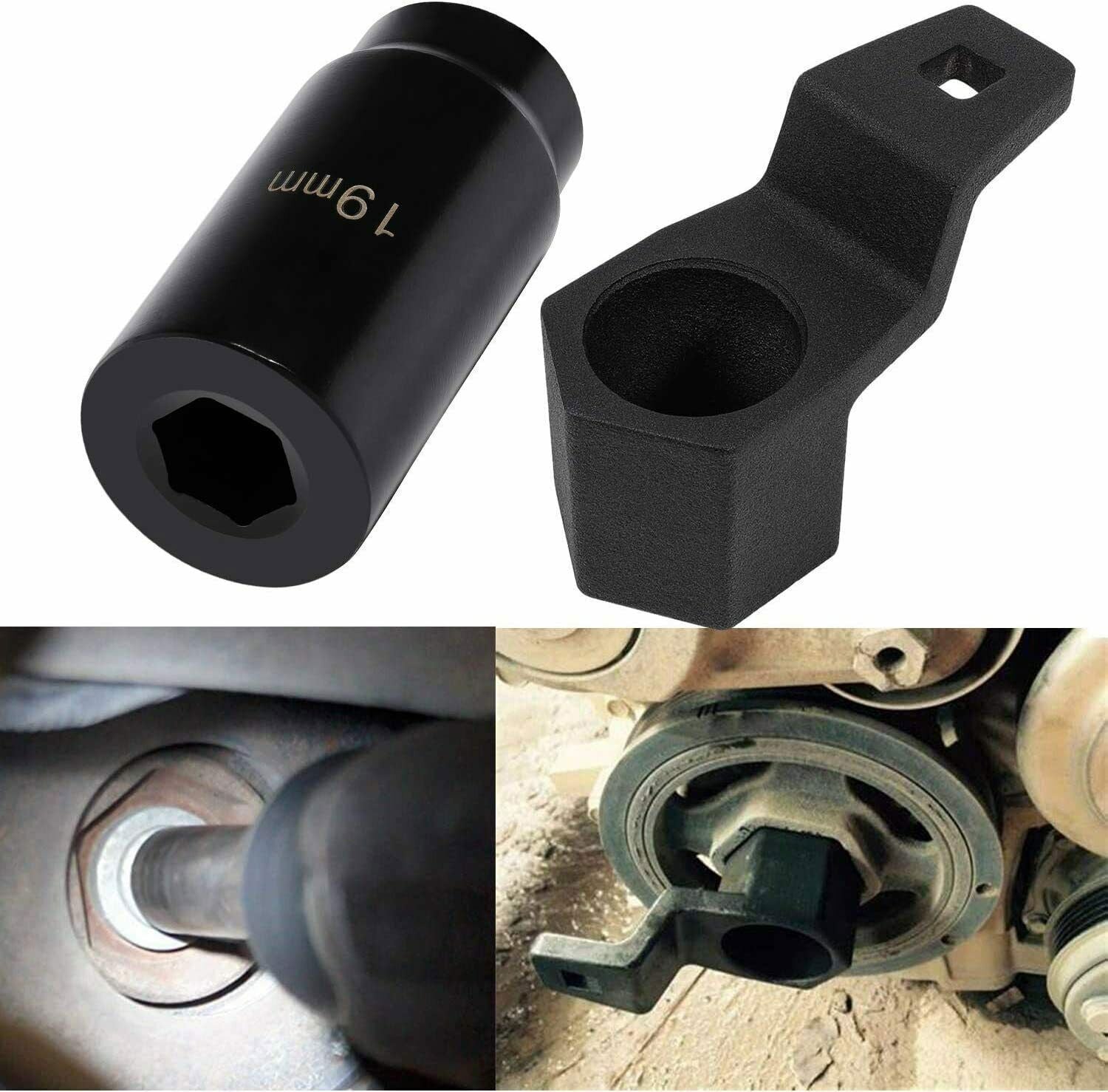 19mm Harmonic Balancer Socket and 50mm Crankshaft Pulley Wrench Holder for Honda