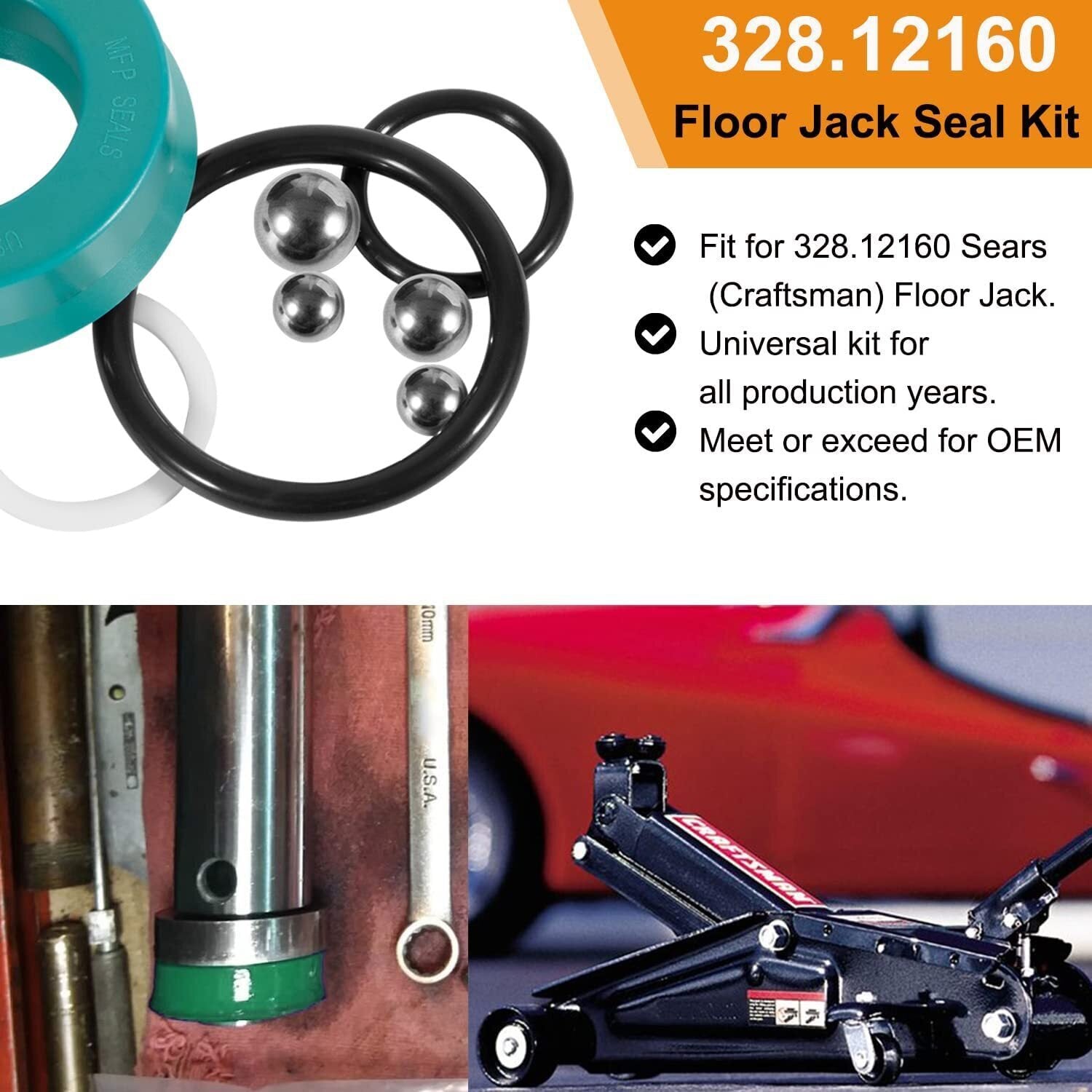 For Sears Craftsman 328.12160 Floor Jack 2 Ton Seal Replacement Repair Kit 21Pcs