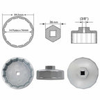 74mm Oil Filter Wrench Socket Remover Caps Tool for Mercedes Benz Audi Toyota VW