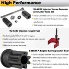 9U-6891 Injector Sleeve Tool+Injector Height Tool+Socket for CAT 3406E C-15 C-16