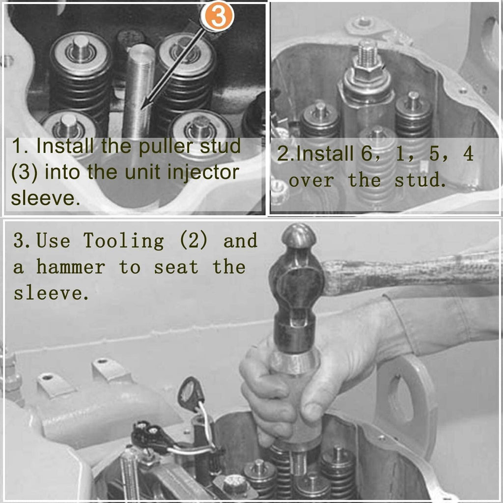 9U-6891 Injector Sleeve Tool+Injector Height Tool+Socket for CAT 3406E C-15 C-16